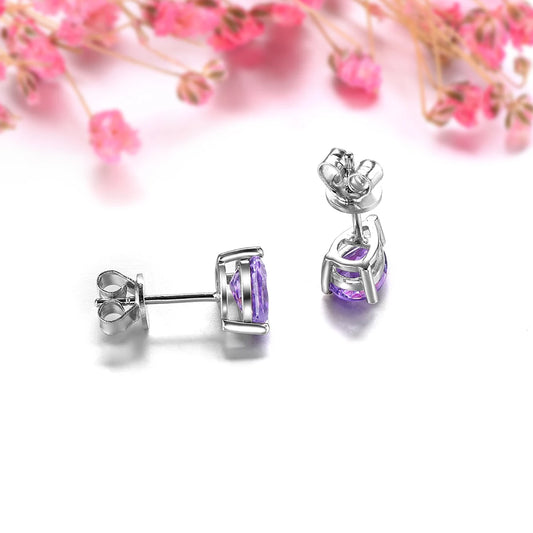 Boucles D'oreilles Améthyste Rubis