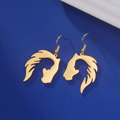 Boucles D'oreilles Cheval Or