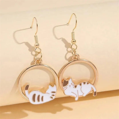 Boucles D'oreilles Chat Endormi