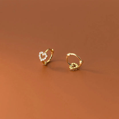 Boucles D'Oreilles Cœur En Diamants