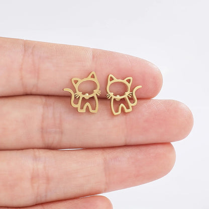 Boucles D'oreilles Chat Minimaliste