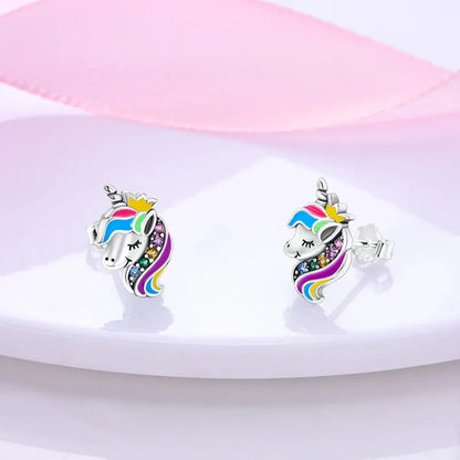 Boucles D'oreilles Licorne Arc-en-ciel