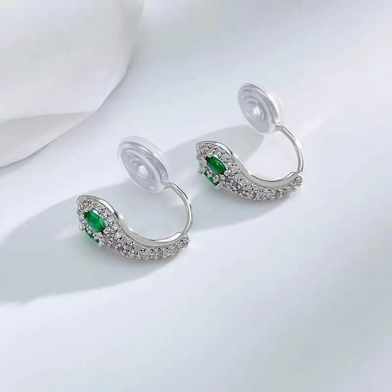 Boucles D'oreilles Serpent Yeux Vertes