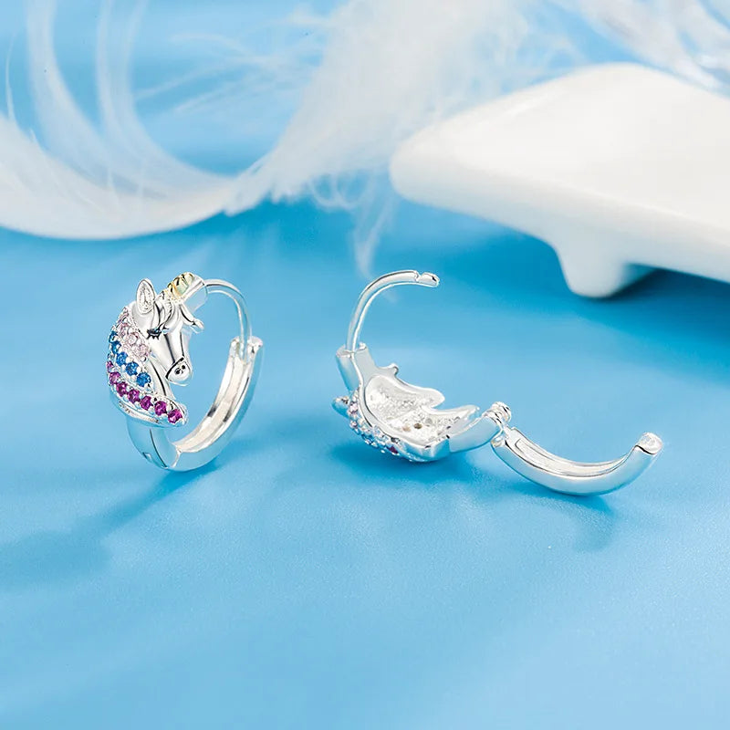 Boucles D'oreilles Licorne Scintillante