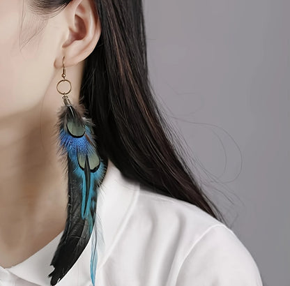 Boucles D'oreilles Plume Ethnique