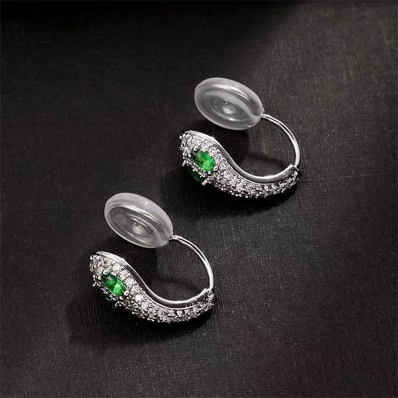 Boucles D'oreilles Serpent Yeux Vertes