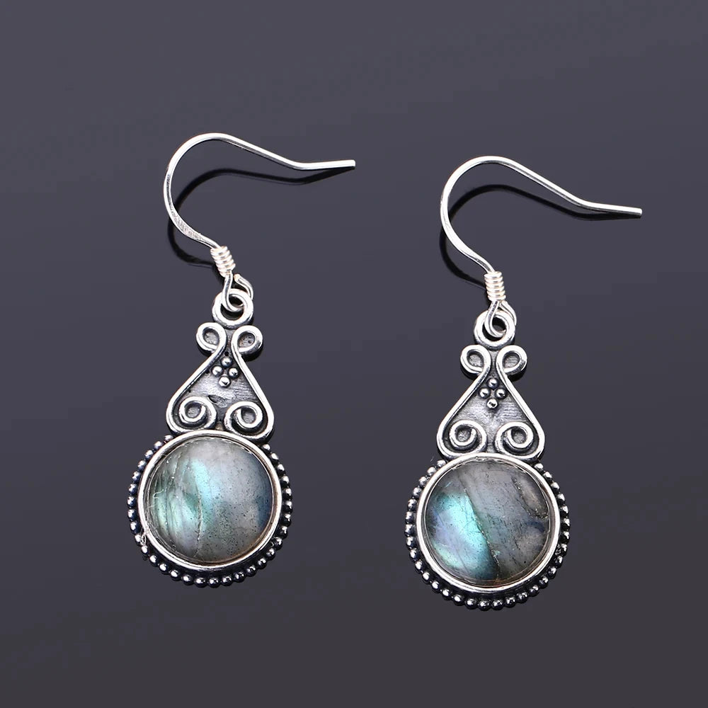 Boucles D'oreilles Labradorite en Argent