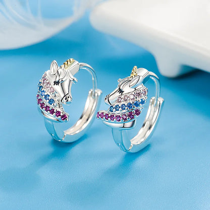 Boucles D'oreilles Licorne Scintillante