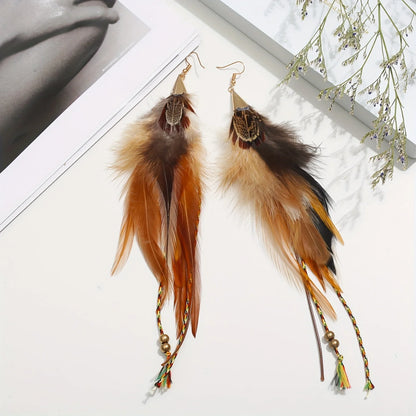 Boucles D'oreilles Plume Naturelle