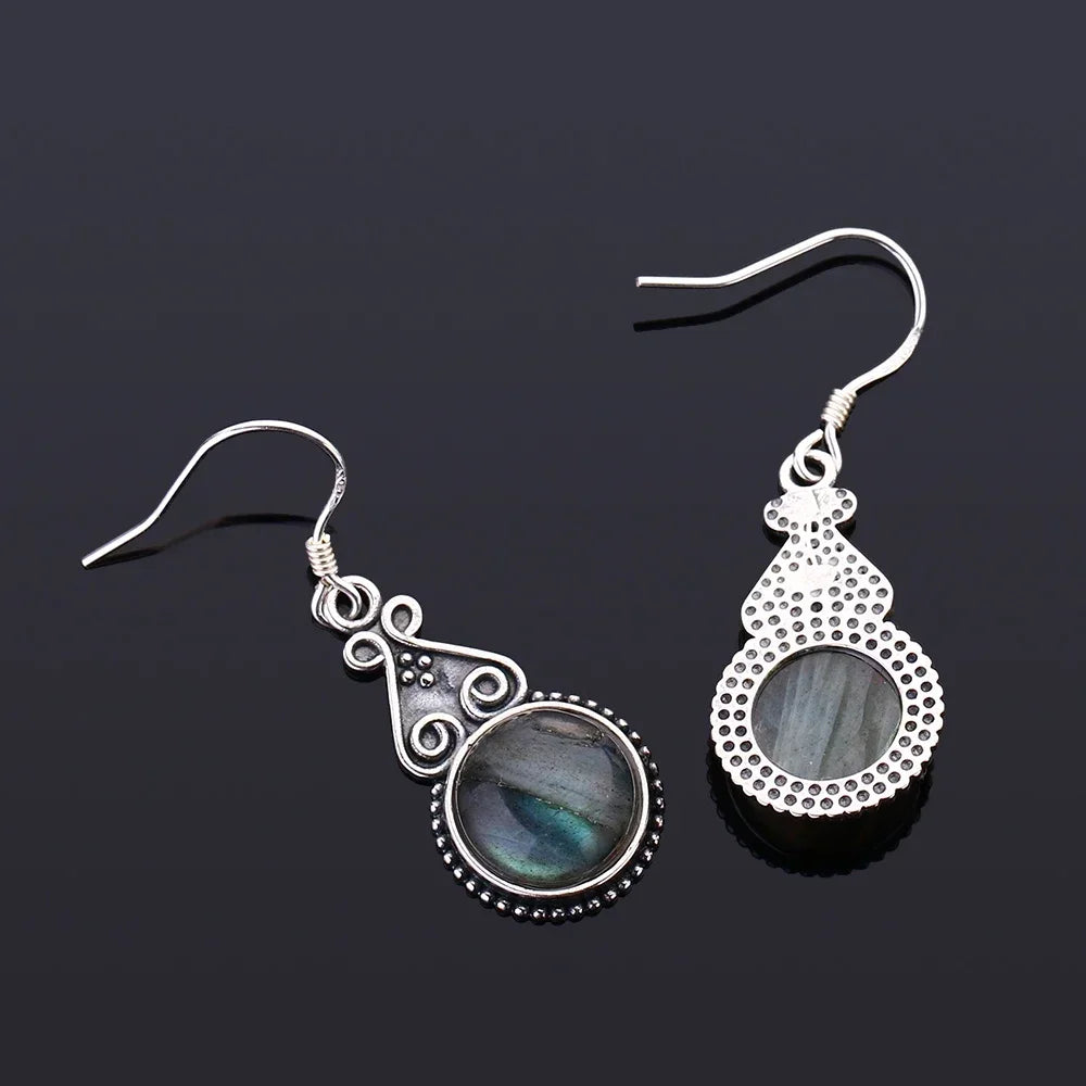 Boucles D'oreilles Labradorite en Argent