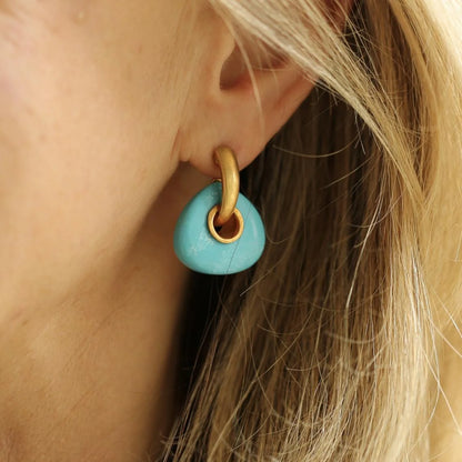 Boucles D'oreilles Turquoise Triangulaires