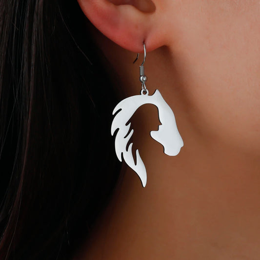 Boucles D'oreilles Cheval Argenté