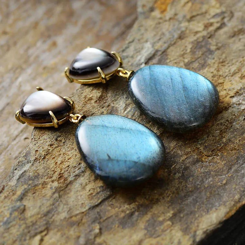 Boucles D'oreilles Labradorite Hypoallergéniques