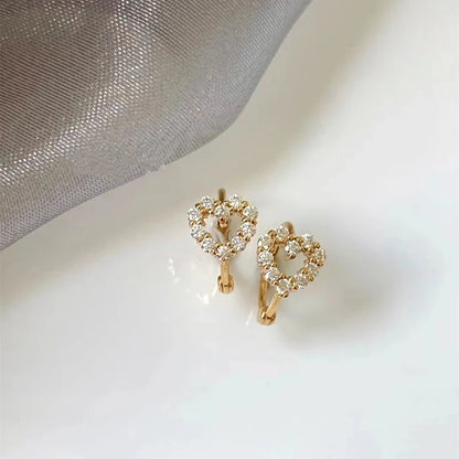 Boucles D'Oreilles Cœur En Diamants