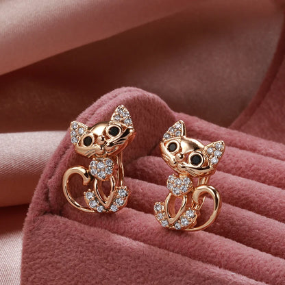 Boucles D'oreilles Chat Pour Petite Fille