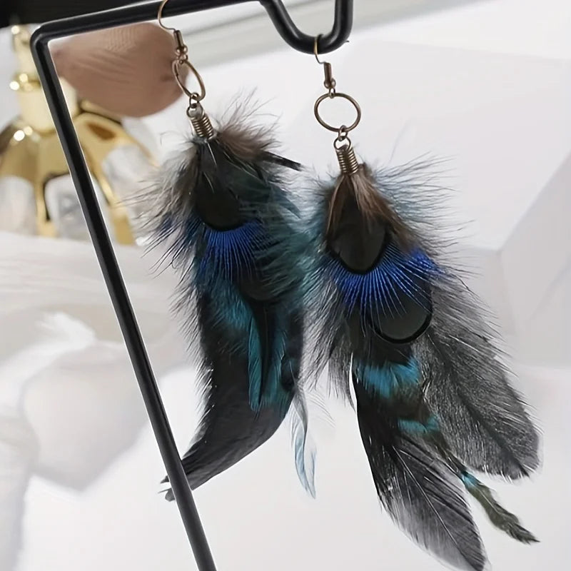 Boucles D'oreilles Plume Ethnique