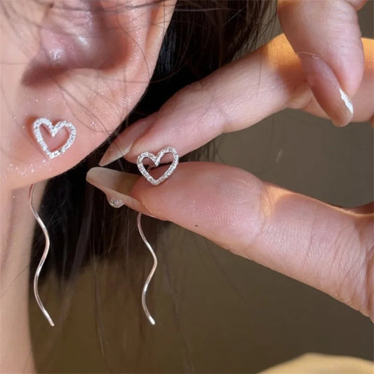 Boucles D'Oreilles Cœur Exquis En Cristal