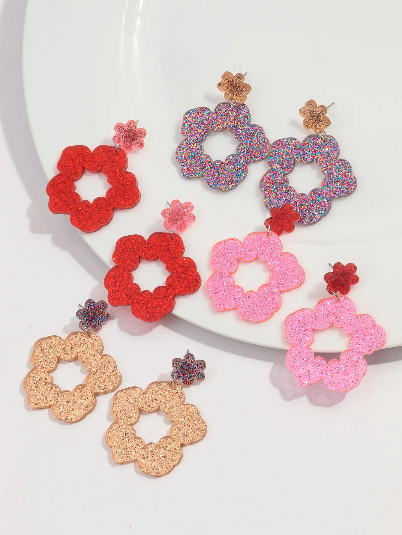 Boucles D'oreilles Paillettes Fleur